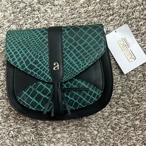 ASHIBO Saddle Bag For Women Girls Croco Embossed Printed Leather (New)